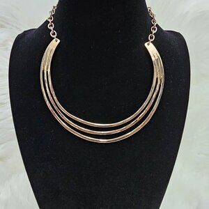 💥Express Vintage Gold Tone Stainless Steel Collar Bib Statement Necklace